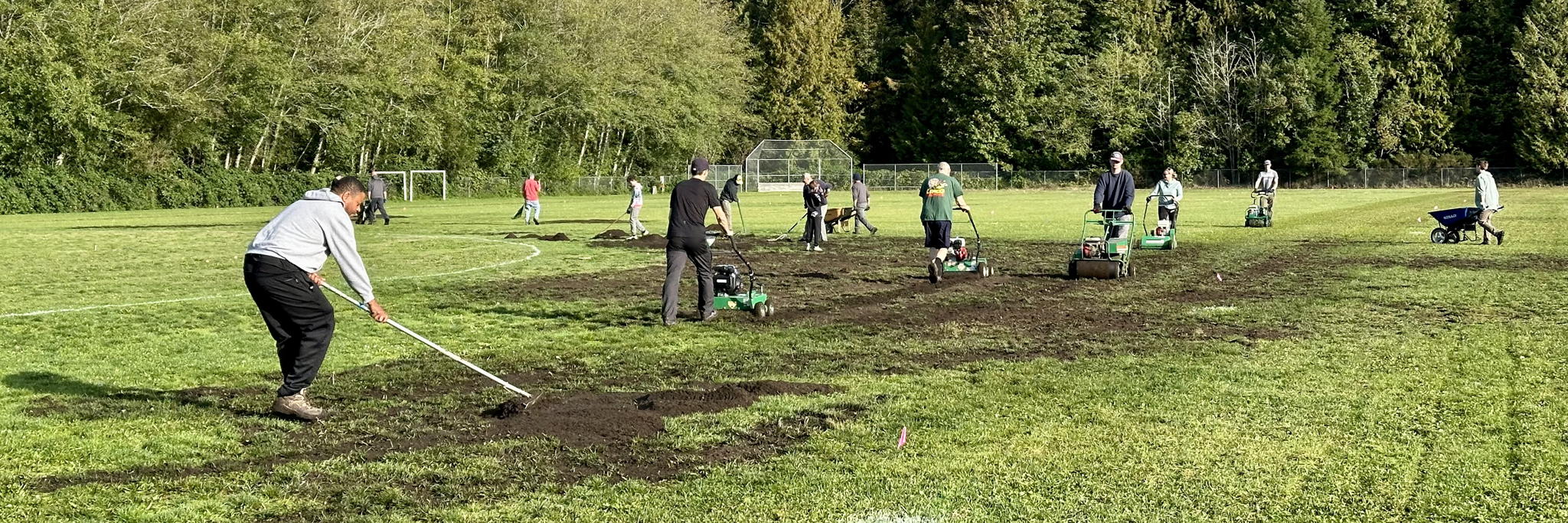 Volunteers working at the Kingston sports field